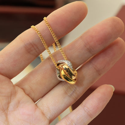 Noble Trinity Cushion Diamond Necklace