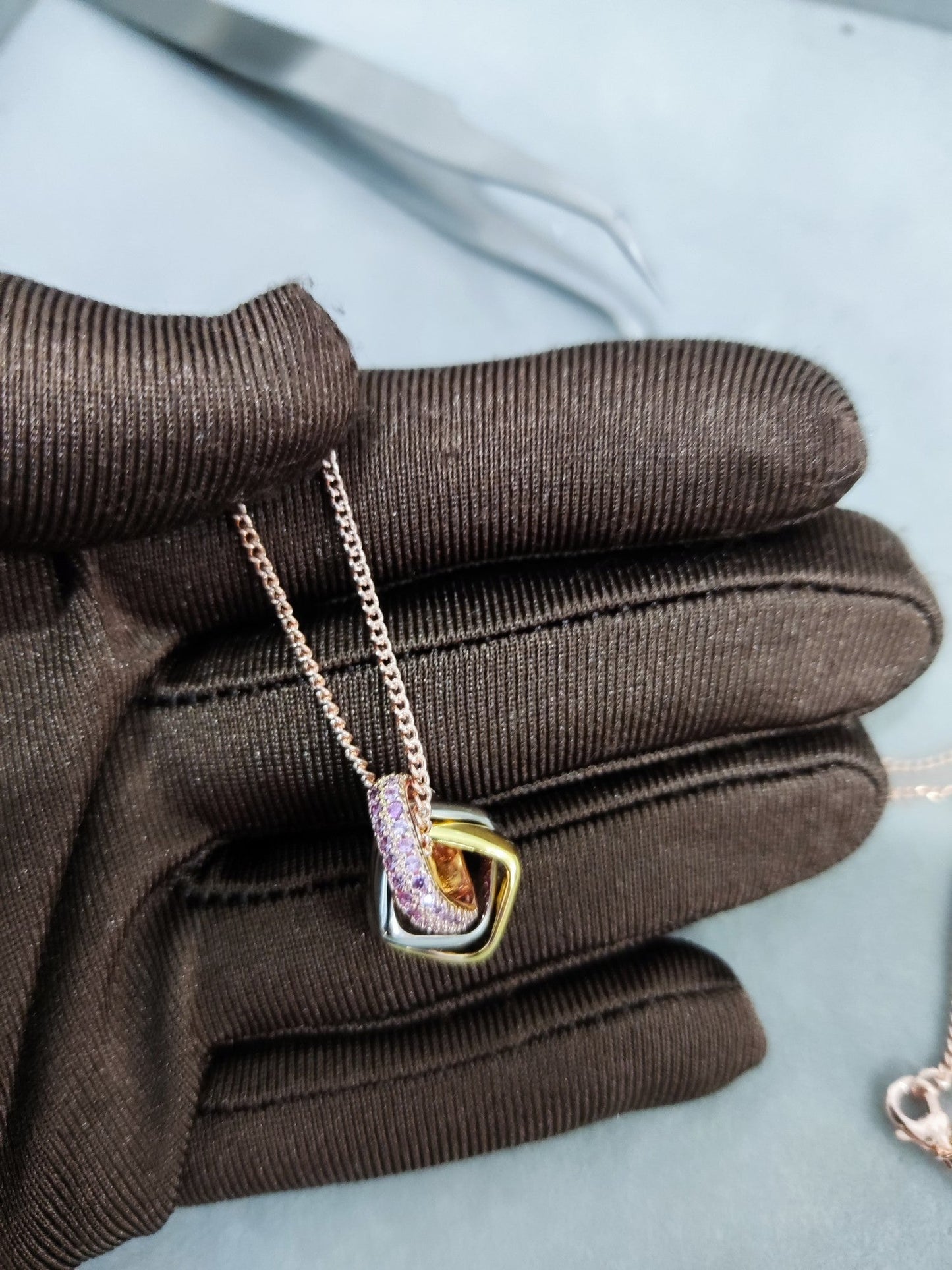 Noble Trinity Pink Diamond Necklace