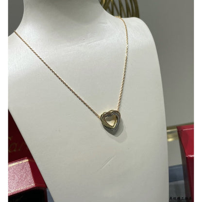 Noble Trinity Heart Full Diamond Necklace