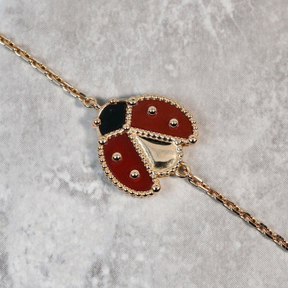 Noble Lucky Spring Open Wings Bug Rose Gold Bracelet