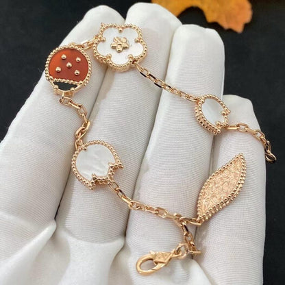 Noble Lucky Spring Rose Gold Bracelet 5 Motifs
