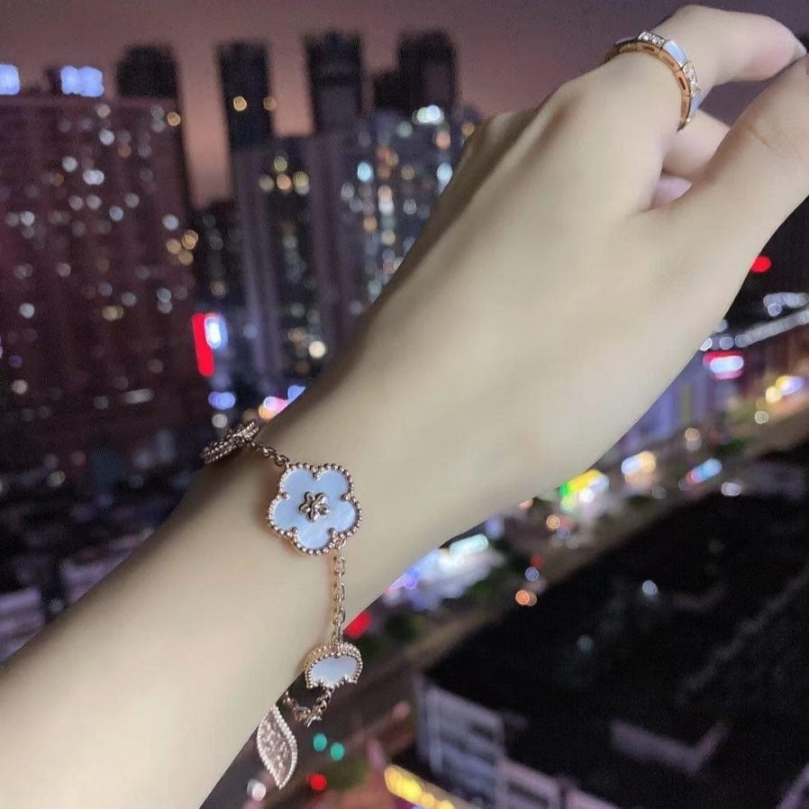 Noble Lucky Spring Rose Gold Bracelet 5 Motifs
