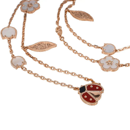 Noble Lucky Spring 15 Motifs Rose Gold Necklace