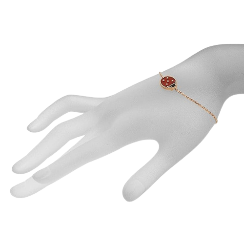 Noble Lucky Spring Closed Wings Bug Rose Gold Bracelet