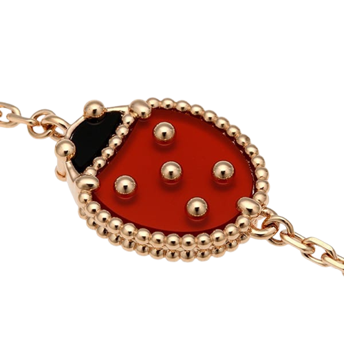 Noble Lucky Spring Closed Wings Bug Rose Gold Bracelet