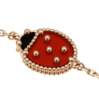 Noble Lucky Spring Closed Wings Bug Rose Gold Bracelet