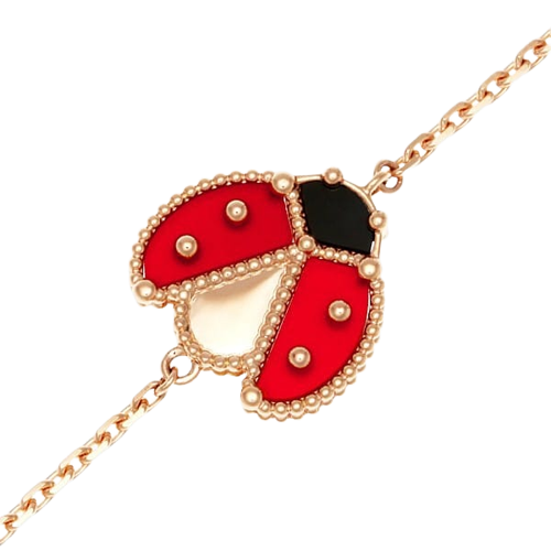 Noble Lucky Spring Open Wings Bug Rose Gold Bracelet