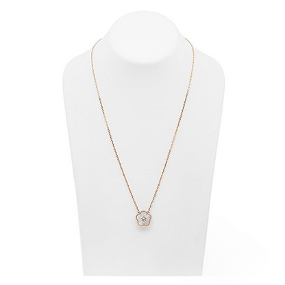Noble Lucky Spring White Blossom Pink Gold Pendant
