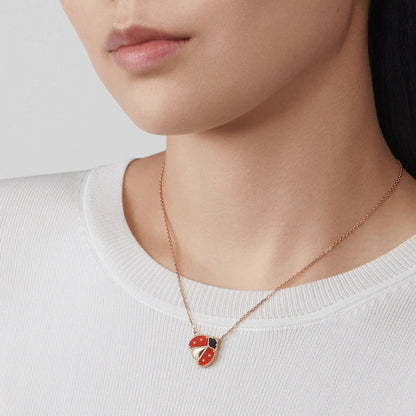 Noble Lucky Spring Open Wings Bug Rose Gold Pendant
